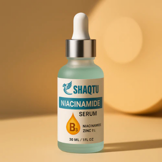 Niacinamide 10 + Zinc 1 Serum Oil Control in a glass dropper bottle with a blue label, 30 mL.